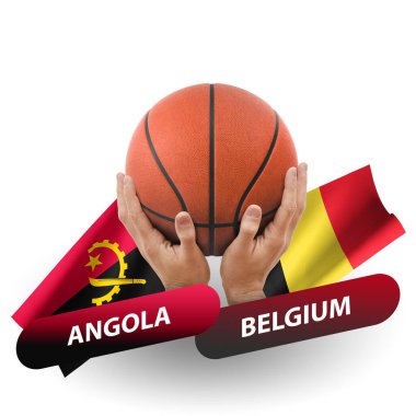 Basketball competition match, national teams angola vs belgium
