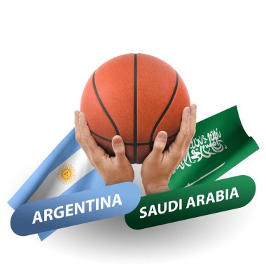 Basketball competition match, national teams argentina vs saudi arabia