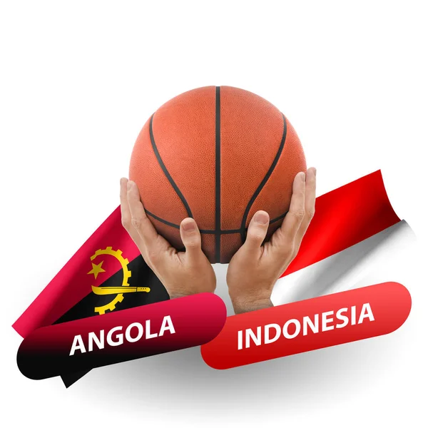 Basketball Competition Match National Teams Angola Indonesia — Foto de Stock