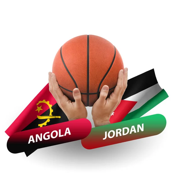 Basketball Competition Match National Teams Angola Jordan — Stock fotografie