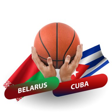 Basketball competition match, national teams belarus vs cuba