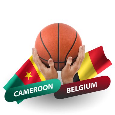 Basketball competition match, national teams cameroon vs belgium