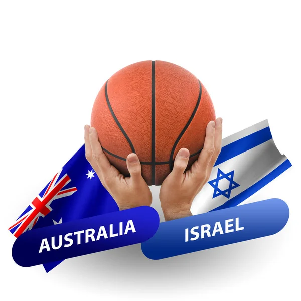 Basketball Competition Match National Teams Australia Israel — стоковое фото