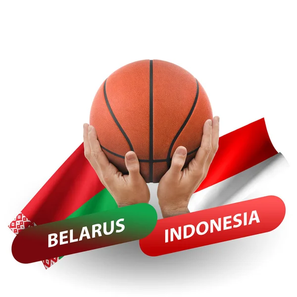 Basketball Competition Match National Teams Belarus Indonesia — Foto de Stock