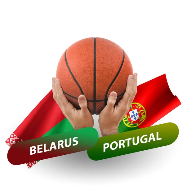 Basketball Competition Match National Teams Belarus Portugal — 스톡 사진