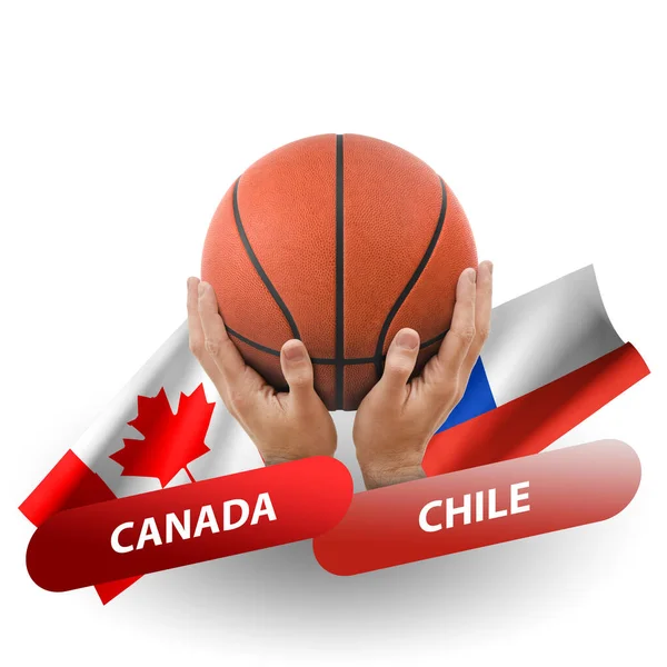 Basketball Competition Match National Teams Canada Chile — 스톡 사진