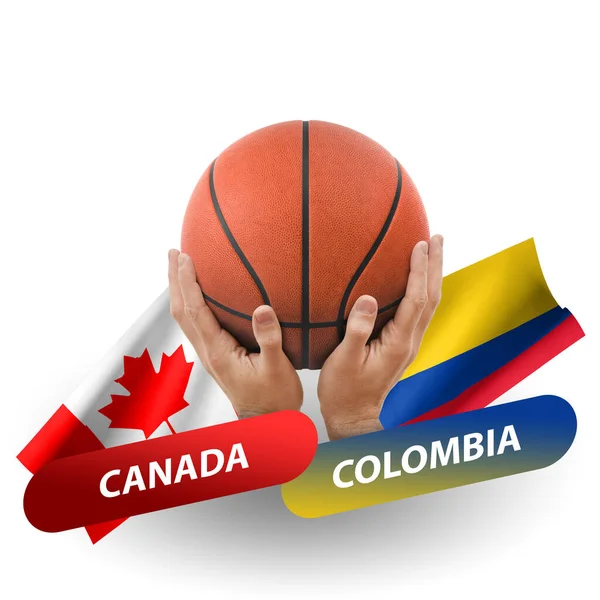 Partido Competencia Baloncesto Selecciones Nacionales Canadá Colombia — Foto de Stock
