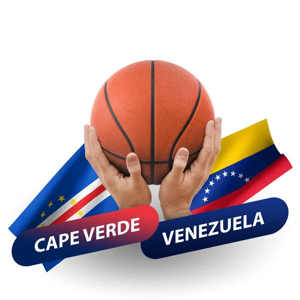 Basketball Competition Match National Teams Cape Verde Venezuela — стоковое фото