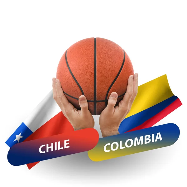 Basketball Competition Match National Teams Chile Colombia — стоковое фото
