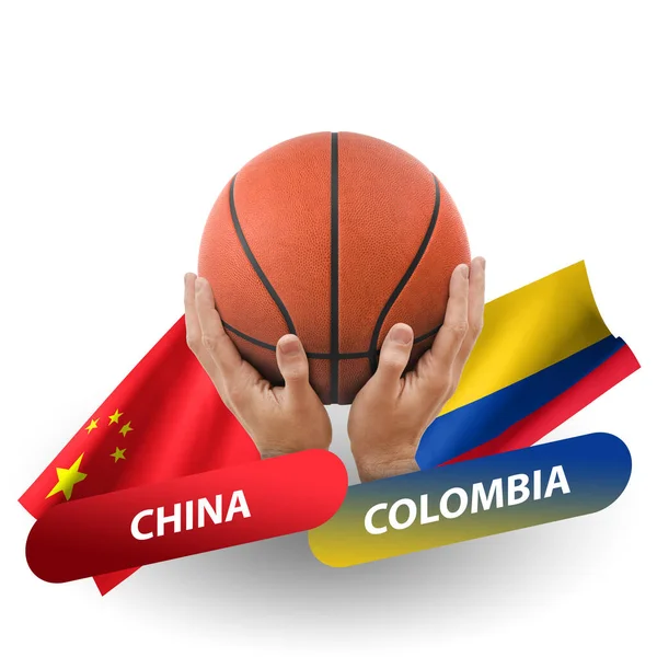 Partido Competencia Baloncesto Selecciones Nacionales China Colombia — Foto de Stock