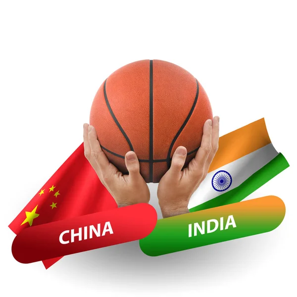 Basketball Competition Match National Teams China India — Photo