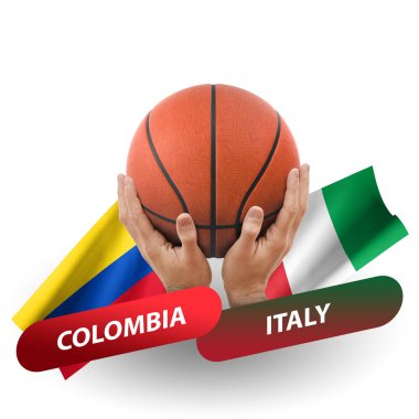 Basketball competition match, national teams colombia vs italy