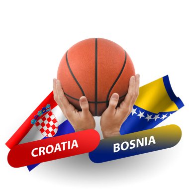 Basketball competition match, national teams croatia vs bosnia