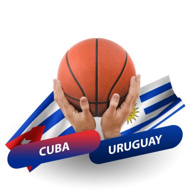 Basketball competition match, national teams cuba vs uruguay