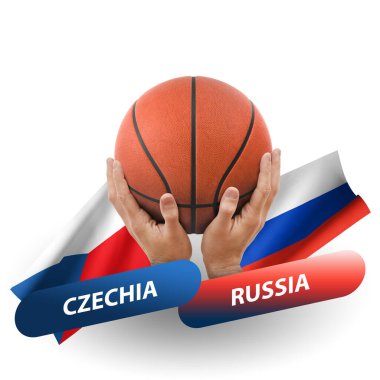Basketball competition match, national teams czechia vs russia