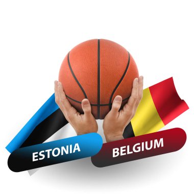 Basketball competition match, national teams estonia vs belgium