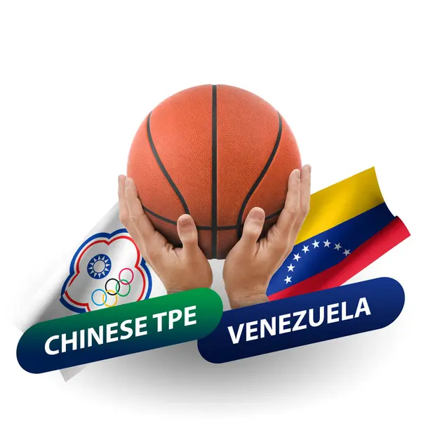 Basketball Competition Match National Teams Chinese Taipei Venezuela — стоковое фото