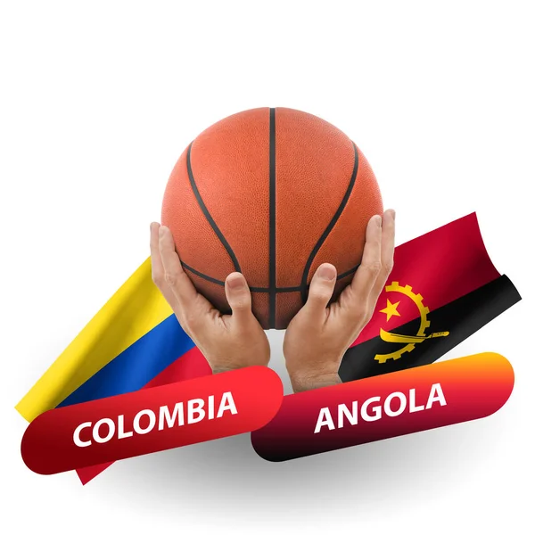 Partido Competencia Baloncesto Equipos Nacionales Colombia Angola — Foto de Stock