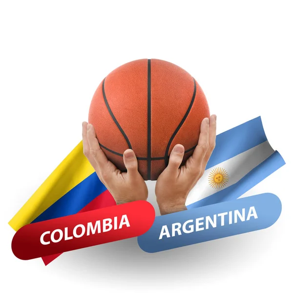 Partido Competencia Baloncesto Selecciones Nacionales Colombia Argentina — Foto de Stock