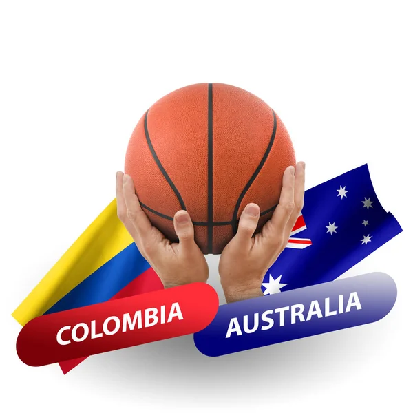 Partido Competencia Baloncesto Equipos Nacionales Colombia Australia — Foto de Stock