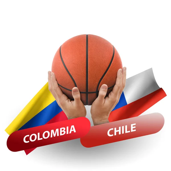 Partido Competición Baloncesto Equipos Nacionales Colombia Chile — Foto de Stock