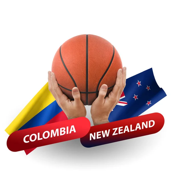 Partido Competencia Baloncesto Equipos Nacionales Colombia Nueva Zelanda — Foto de Stock