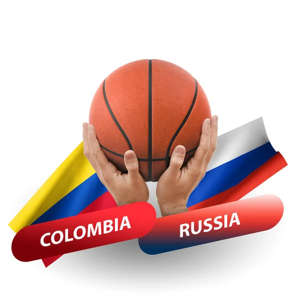 Partido Competencia Baloncesto Equipos Nacionales Colombia Rusia — Foto de Stock