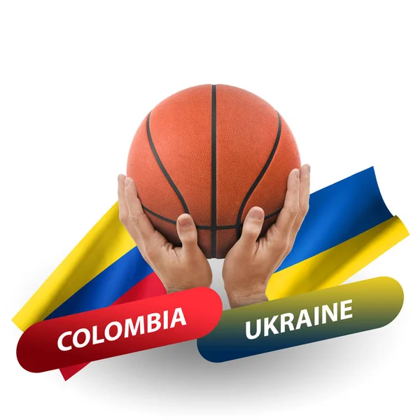 Partido Competencia Baloncesto Equipos Nacionales Colombia Ucrania — Foto de Stock