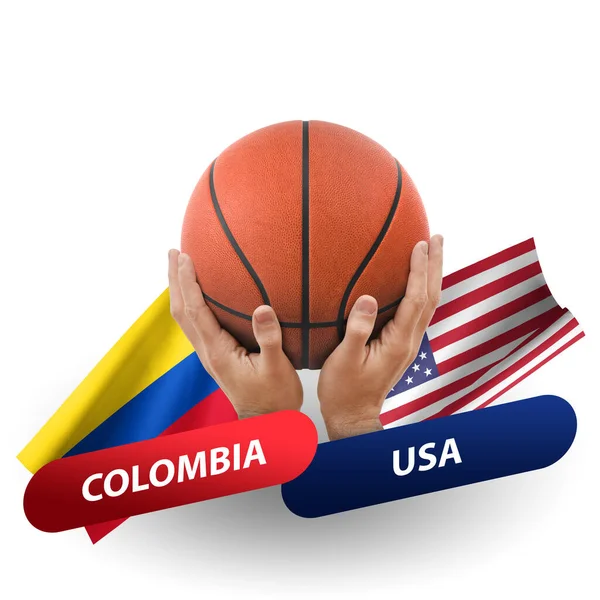 Partido Competencia Baloncesto Equipos Nacionales Colombia — Foto de Stock
