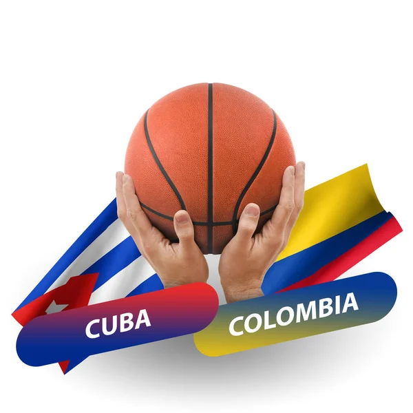 Basketball Competition Match National Teams Cuba Colombia — Stock Photo, Image