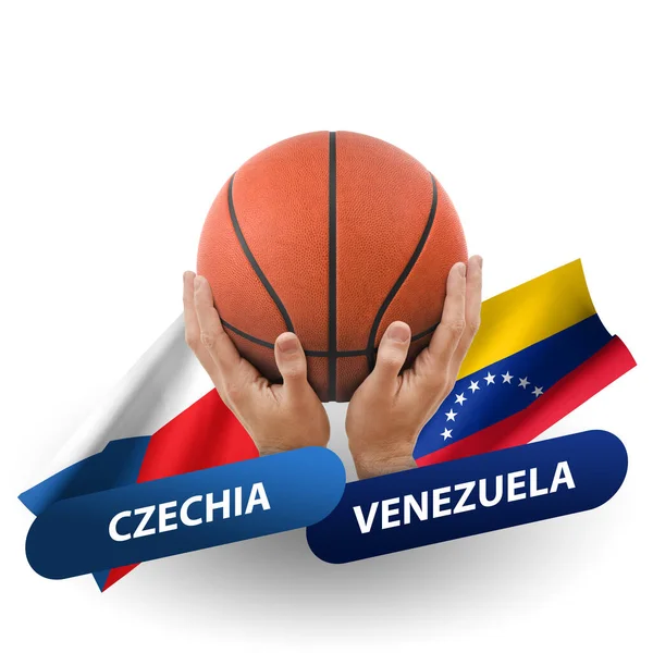 Basketball Competition Match National Teams Czechia Venezuela — Stock Photo, Image