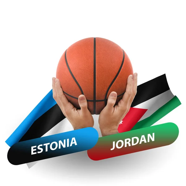 Basketball Competition Match National Teams Estonia Jordan — Stock fotografie