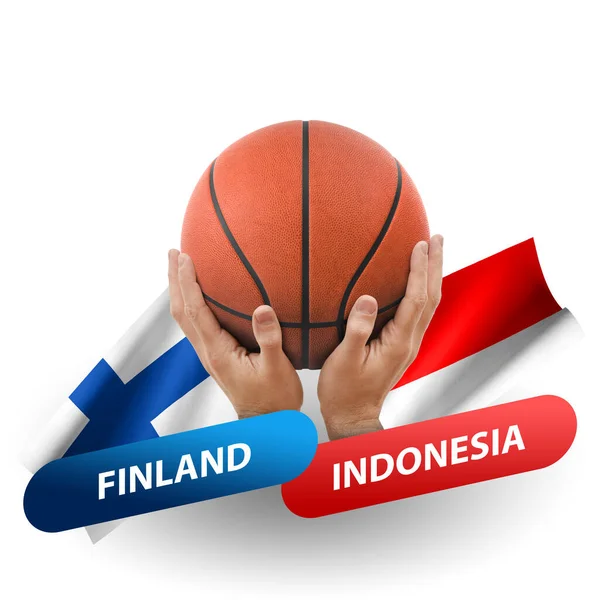 Basketball Competition Match National Teams Finland Indonesia — Foto de Stock