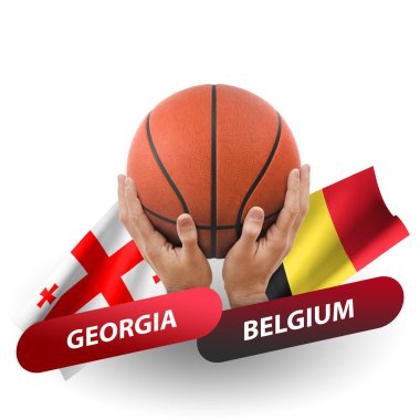Basketball competition match, national teams georgia vs belgium