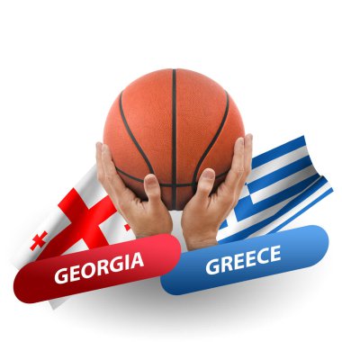 Basketball competition match, national teams georgia vs greece