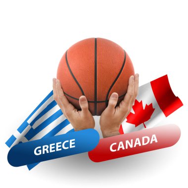 Basketball competition match, national teams greece vs canada