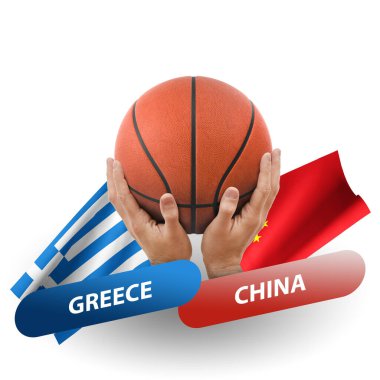 Basketball competition match, national teams greece vs china