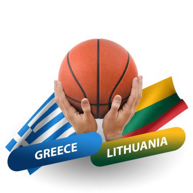 Basketball competition match, national teams greece vs lithuania