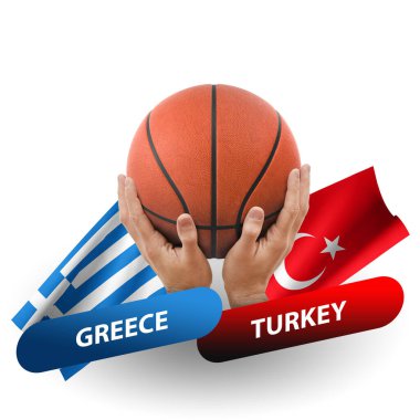 Basketball competition match, national teams greece vs turkey