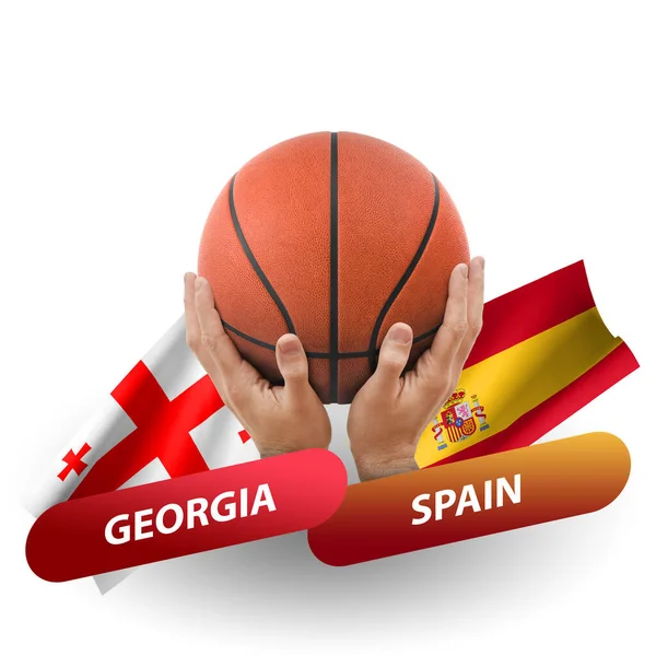 Basketball Competition Match National Teams Georgia Spain — Zdjęcie stockowe