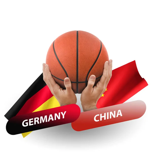 Basketball Competition Match National Teams Germany China — Stok Foto