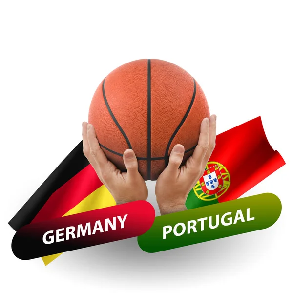 Basketball Competition Match National Teams Germany Portugal — Stockfoto