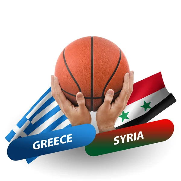 Basketball Competition Match National Teams Greece Syria — стоковое фото