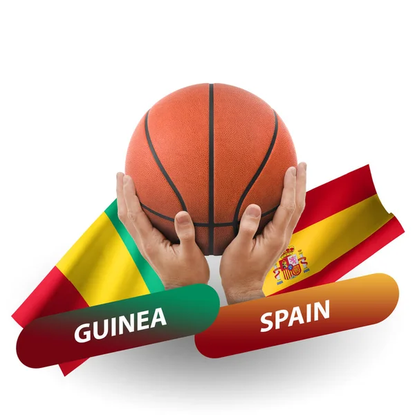 Partido Competición Baloncesto Selecciones Nacionales Guinea España — Foto de Stock