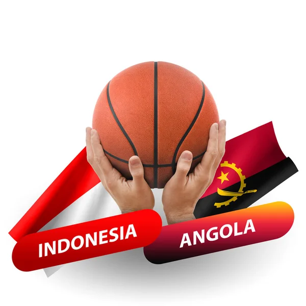 Basketball Competition Match National Teams Indonesia Angola — Foto de Stock