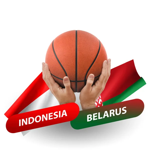 Basketball Competition Match National Teams Indonesia Belarus — Foto de Stock