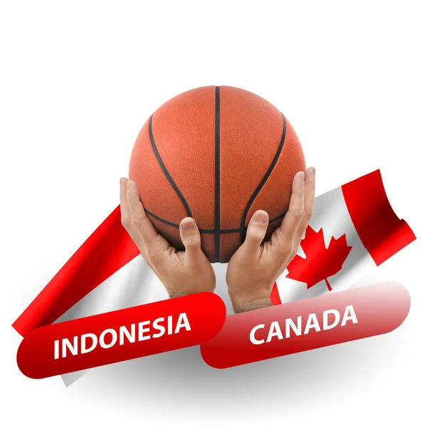 Basketball Competition Match National Teams Indonesia Canada — Stok fotoğraf