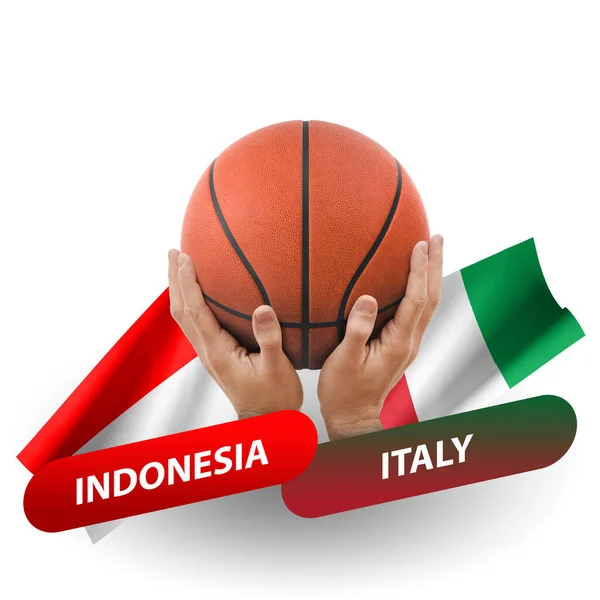 Basketball Competition Match National Teams Indonesia Italy — Foto de Stock