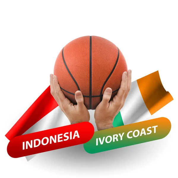 Basketball Competition Match National Teams Indonesia Ivory Coast — Foto de Stock