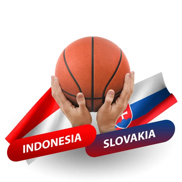 Basketball Competition Match National Teams Indonesia Slovakia — Foto de Stock